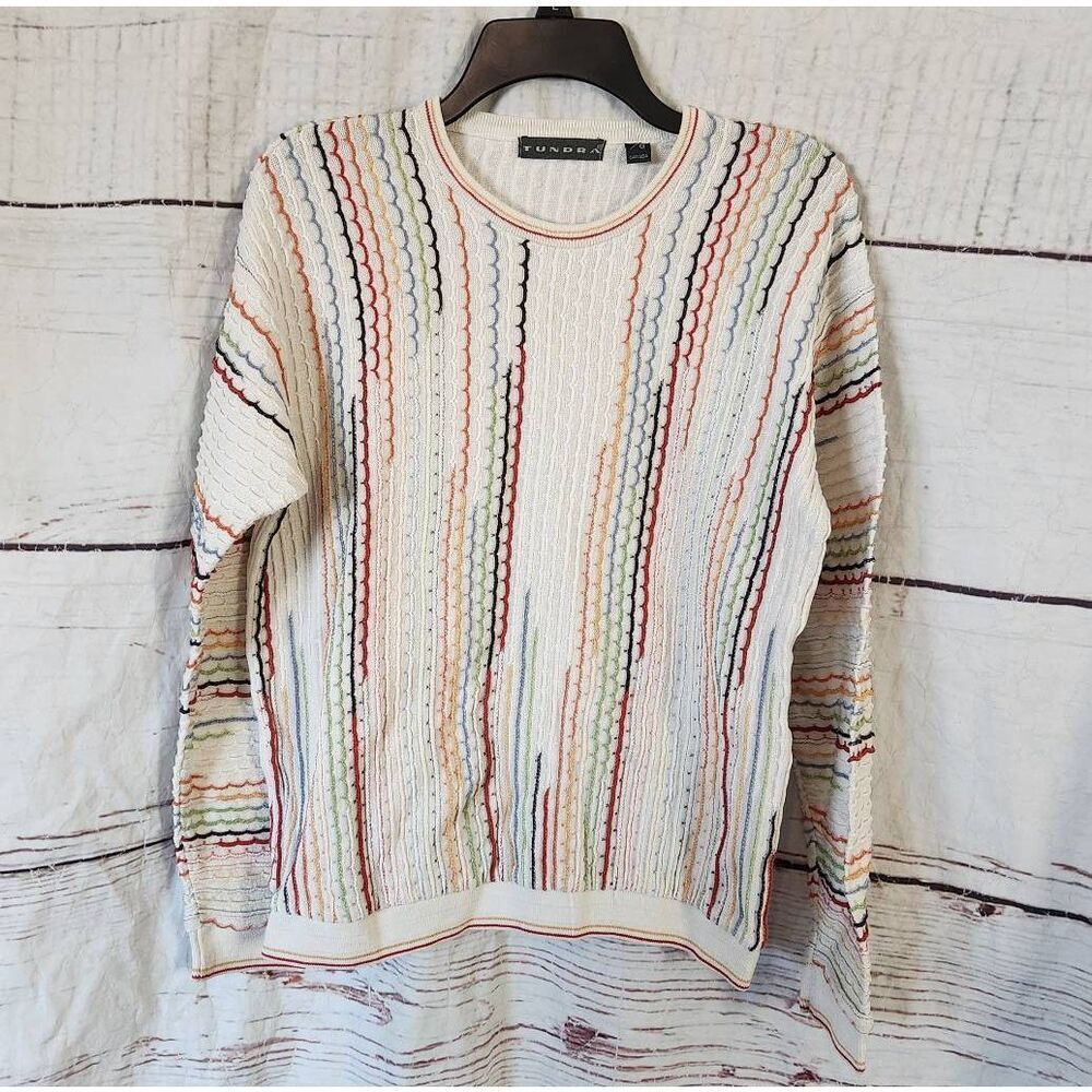 Vintage Tundra 3D Knit Coohi Style Sweater Size Large‎